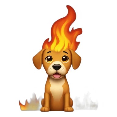 this is fine dog with fire in background sticker