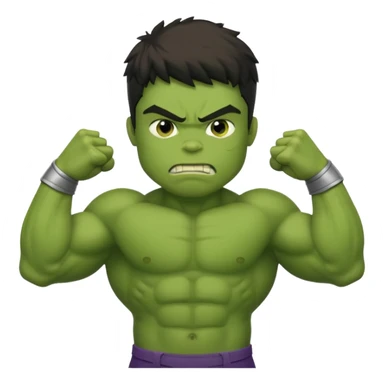 kid hulk flexing arms sticker