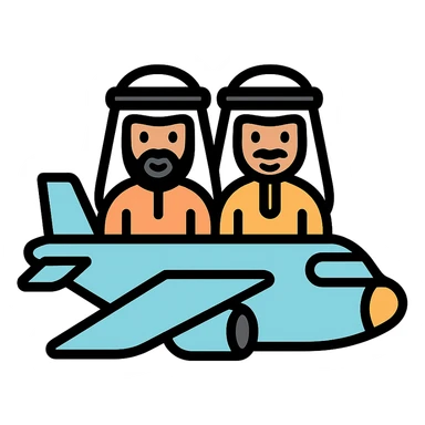 two Arab men driving a plane sticker