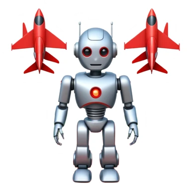 the robot moves along a path made of arrows sticker