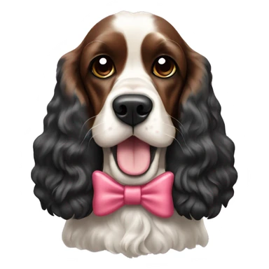 English cocker spaniel with bow sticker
