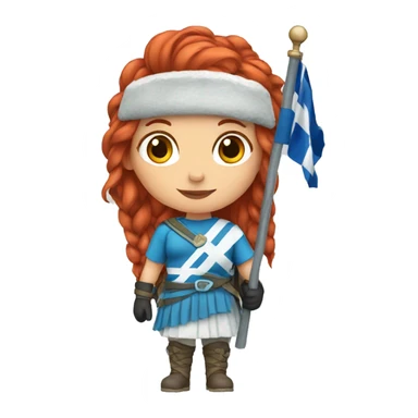 a red hair female on everest with greek flag sticker