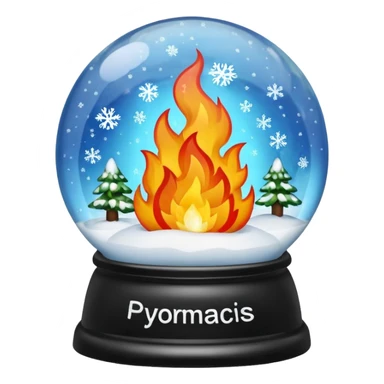 Can you make snow globes  cooperative with fire and have the text pyromaniacs  sticker