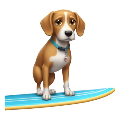 Dog on a surfboard  sticker