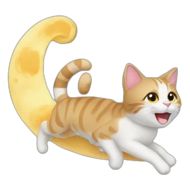 Two cats flying to the moon sticker