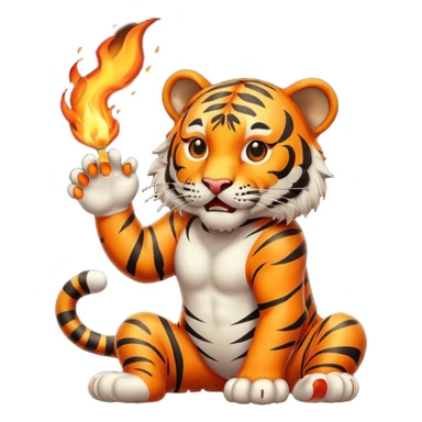 tiger  vintage-circus-performer-spitting-fire sticker