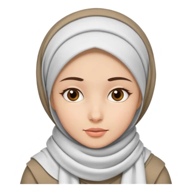 Muslim girl wearing white scarf sticker