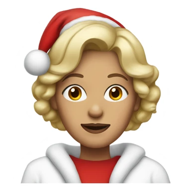 blonde middle aged woman with brown eyes dressed as santa claus sticker