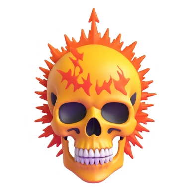 mind-blowing skull with dramatic explosion effect sticker