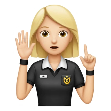 blonde sports referee calling time out sticker