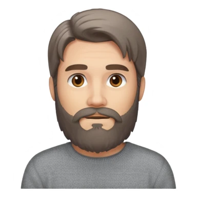 long hair bearded man sweater sticker