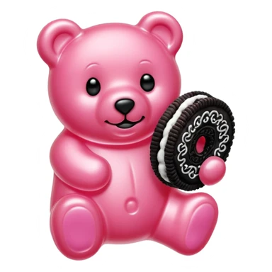 transparent pink gummy bear pink Oreo cookie kawaii sticker