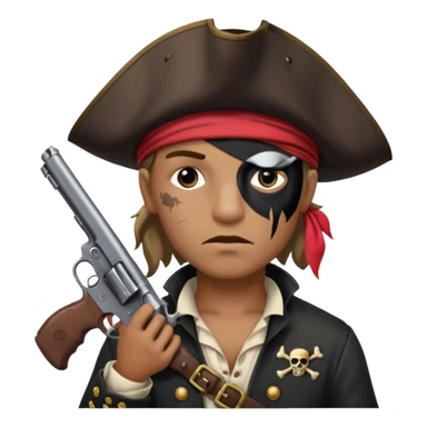 Pirates full  patch on left eye hoarding a gun sticker