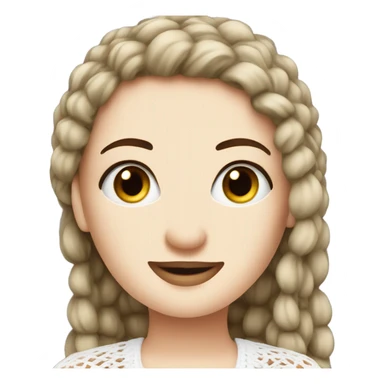 white girl with a crochet sticker