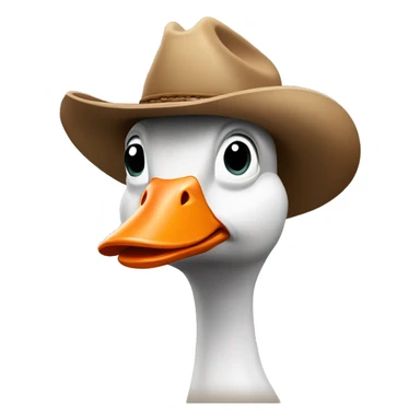 Goose with cowboy hat sticker