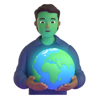 godlike man holding the Earth, glowing aura sticker