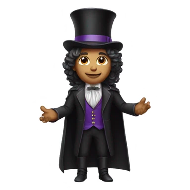 magician with long hair sticker