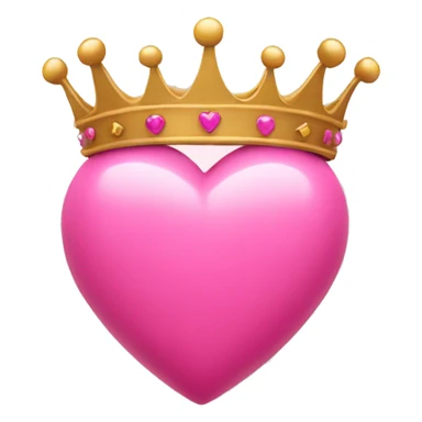 Pink heart with crown sticker
