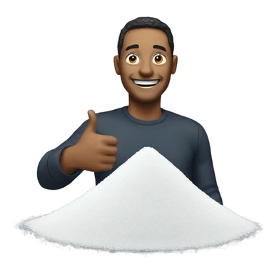 A happy man with a pile of salt sticker
