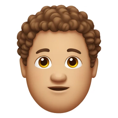 fat ma with curly brown hair and oval face sticker