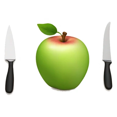 peeled apple on cutting board sticker