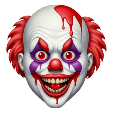 Scary clown with blood in mouth sticker