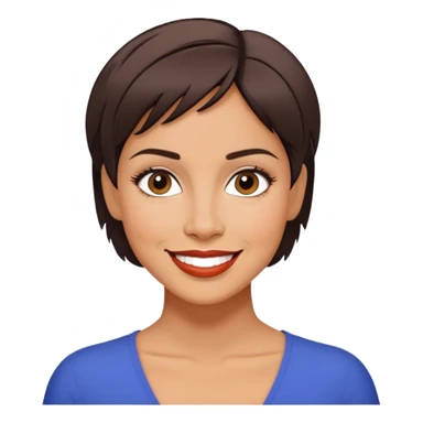 Marian Pabón, Puerto Rican actress with characteristic short hair, friendly smile, expressive face, Latina features sticker