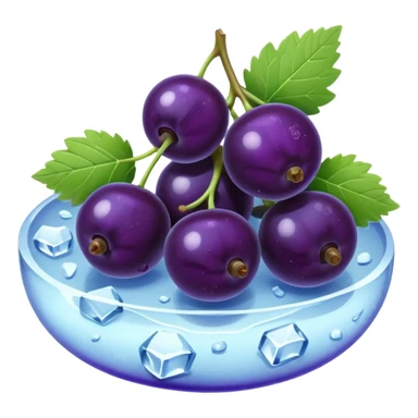 blackcurrant berries on ice sticker