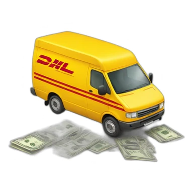  DHL van with money sticker