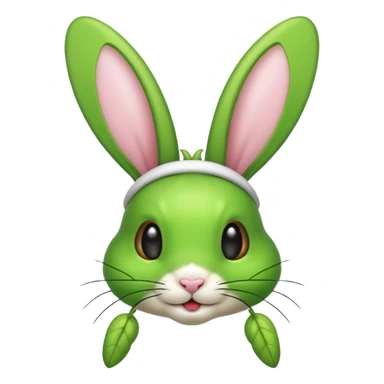 Grasshopper with bunny ear headband sticker