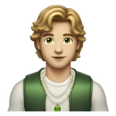 Posh-gym-boy-with-pearl-necklace-and-green-eyes-and-brown-hair sticker