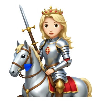 Renaissance princess knight on horse sticker