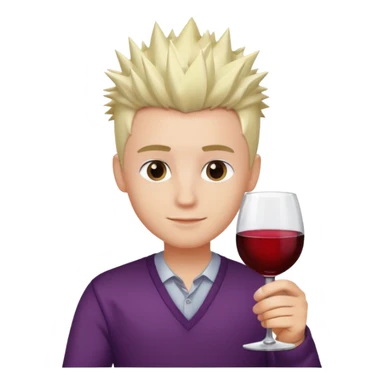 Молодой человек с бокалом вина, светлые волосы ежиком sticker