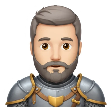 knight with beard, grey armor sticker