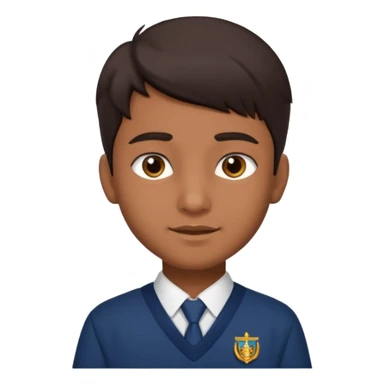 Indian male teenage student, brown skin, dark hair sticker
