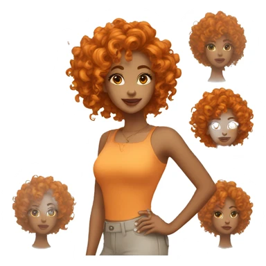 ice spice short orange curls sticker