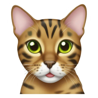 green-eyed bengal cat with a yellow small bow sticker