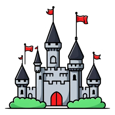 magical castle with flags sticker