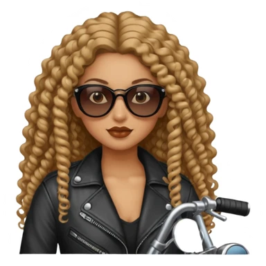Biker Gang with Sunglasses,girl, long curly hair, sunglasses sticker