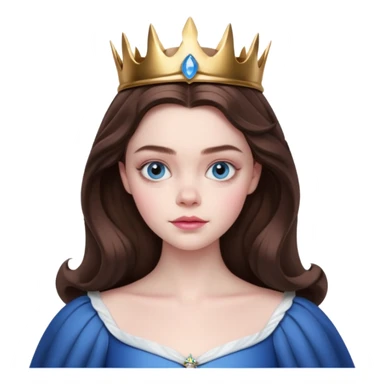 Elle fanning as princess Aurora in Maleficent but with chocolate brown hair and blue eyes, slightly bigger pink lips. and looking 25 years old sticker