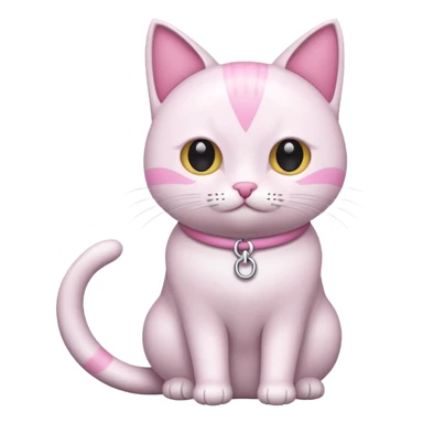 Un gato blanco con un listón rosa sticker