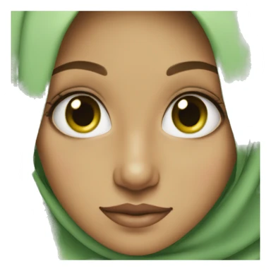 A hijabi girl with green eyes and freckles  sticker