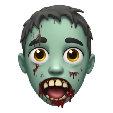 Boy dressed as a zombie crying for candy sticker