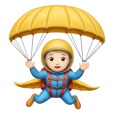Skydiving baby with parachute and UFO sticker