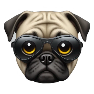 pug with black sunglasses and wearing a cyberpunk suit sticker