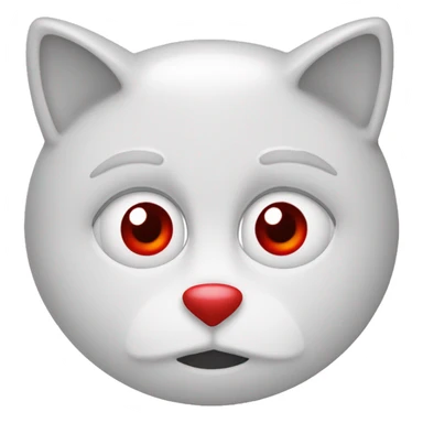 Chat blanc avec un bandeau rouge sur l’oreille droite sticker