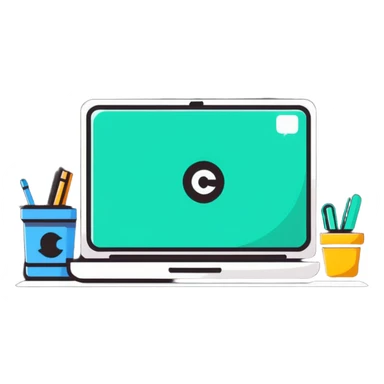 Colorful webpage with social media elements sticker