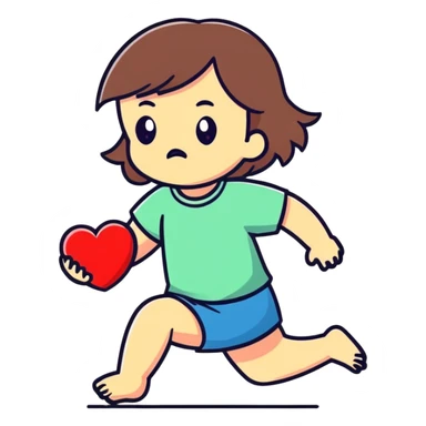 Girl crushing heart with foot angrily  sticker