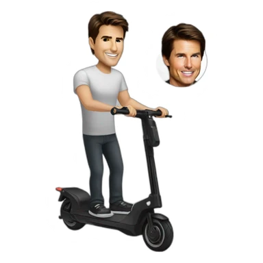 Tom Cruise on electric scooter rob sticker