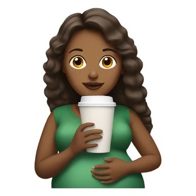 Pregnant woman drinking Starbucks  sticker